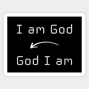 I am God T-Shirt mug apparel hoodie tote gift sticker pillow art pin Sticker